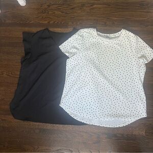 Business casual black-and-white blouse